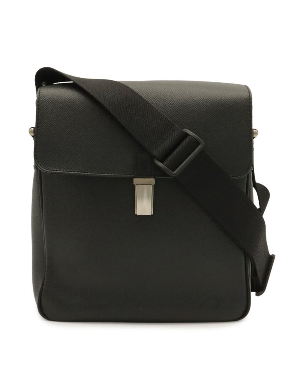 Louis Vuitton Taiga Shoulder Bag Crossbody Leather Ardoise Black